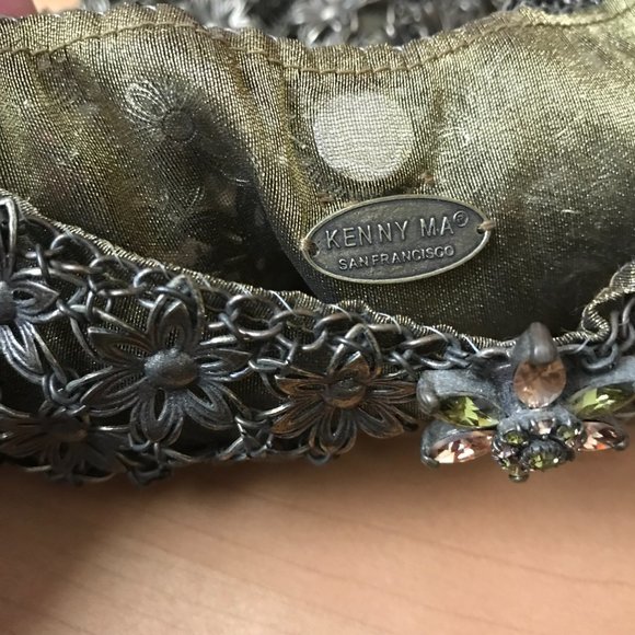 NWOT Kenny Ma Designs, Metal Mesh Evening Shoulder Bag & Matching Purse Hanger - Picture 6 of 8